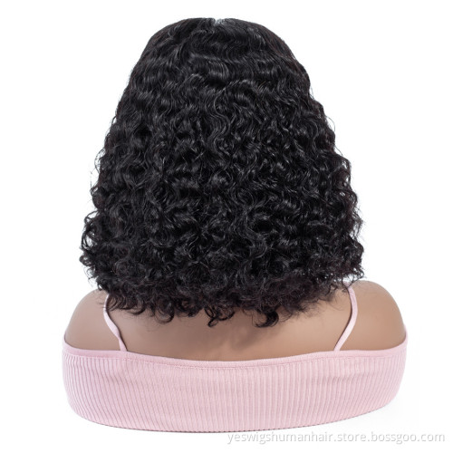 13X4 Swiss Lace Frontal Human Hair Short Bob Wigs Cheap Wholesale Price Mongolian Kinky Curly Bob Human Hair Wig Lace Front wig